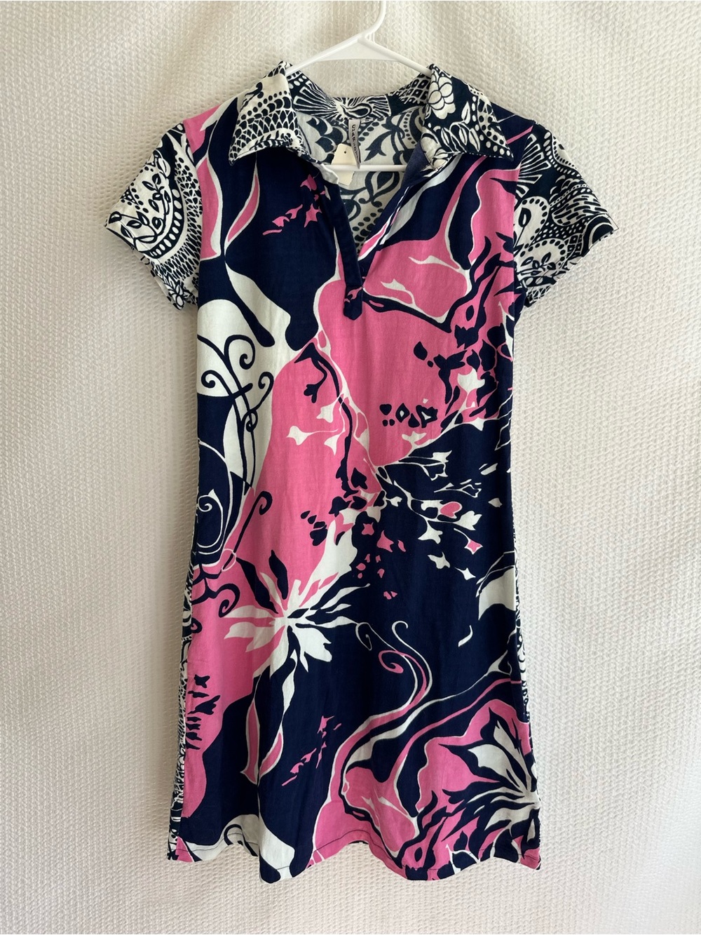 Charlotte Pink Navy White Floral Paisley Shift Dress Size: Small NWT Preppy